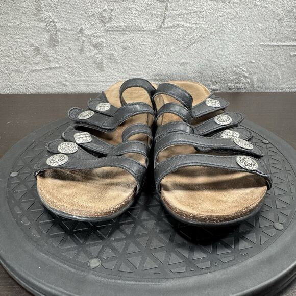 Dansko Women's Size 8 Janie Black Leather Slip-On Slide Comfort Casual Sandals - Picture 2 of 7